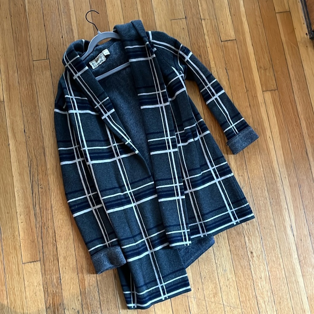 Anthropologie Glencoe Plaid Sweater Coat